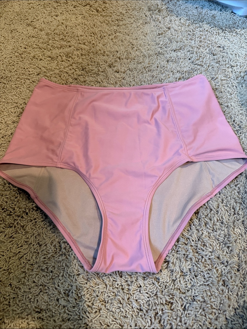 Kortni Jeane High-Waist Pink Swim Bottoms